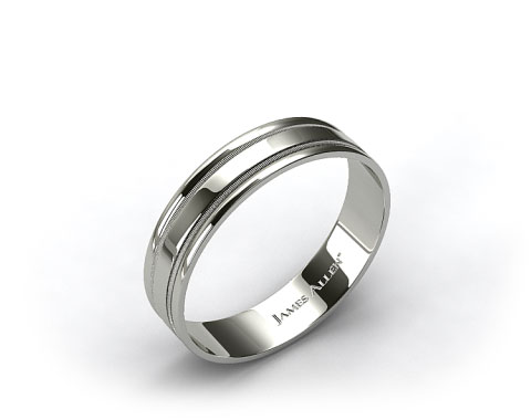 Platinum 6mm Milgrained Edge Comfort Fit Wedding Band